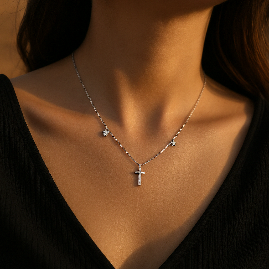 Lumina Heart & Cross S925 Necklace
