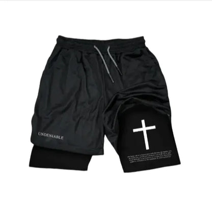 Double-Layer Printed Sports Shorts