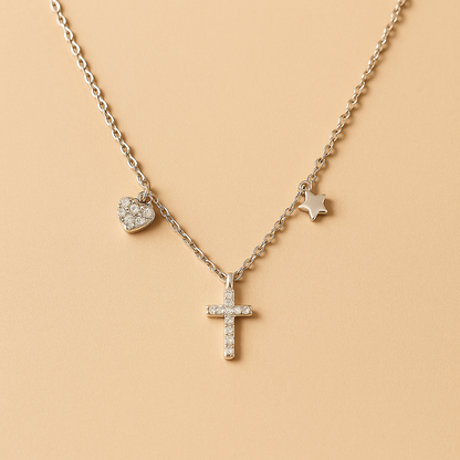 Lumina Heart & Cross S925 Necklace