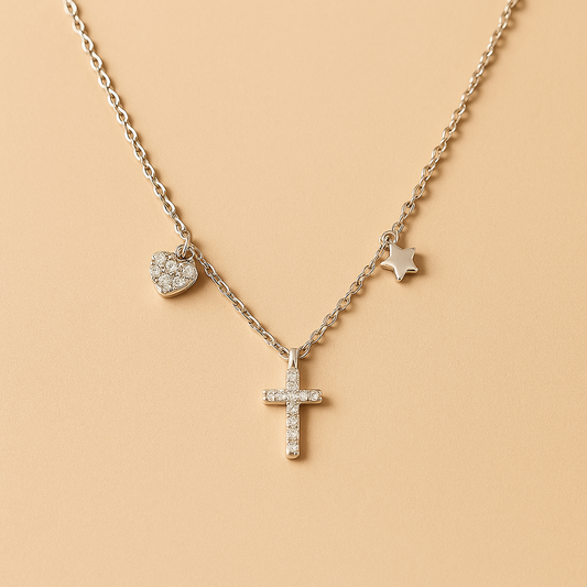 Lumina Heart & Cross S925 Necklace