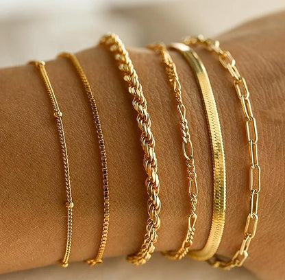 Lumina Grace Gold Bracelet Set – Dainty, Pure & Stackable