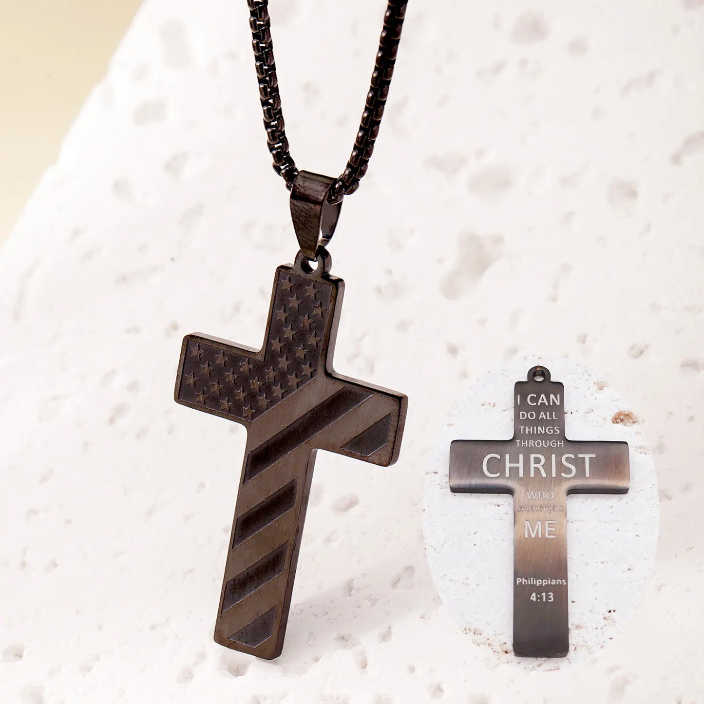 Lumina Axis Unisex Cross Necklace – Modern, Tough & Pure