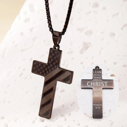 Lumina Axis Unisex Cross Necklace – Modern, Tough & Pure