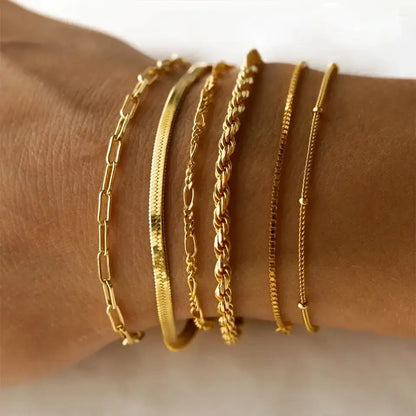Lumina Grace Gold Bracelet Set – Dainty, Pure & Stackable
