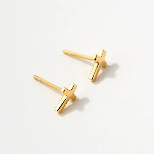Lumina Grace Bow & Cross Studs – Light, Pure & Elegant