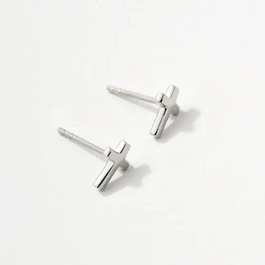 Lumina Grace Bow & Cross Studs – Light, Pure & Elegant