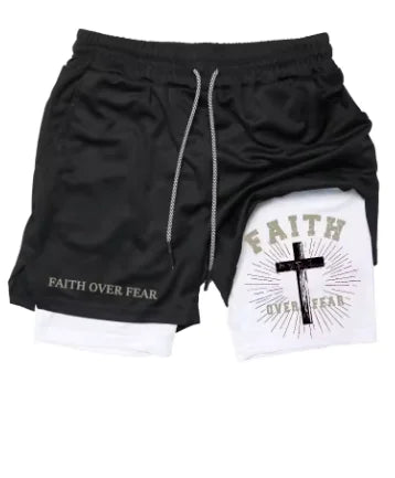 Double-Layer Printed Sports Shorts